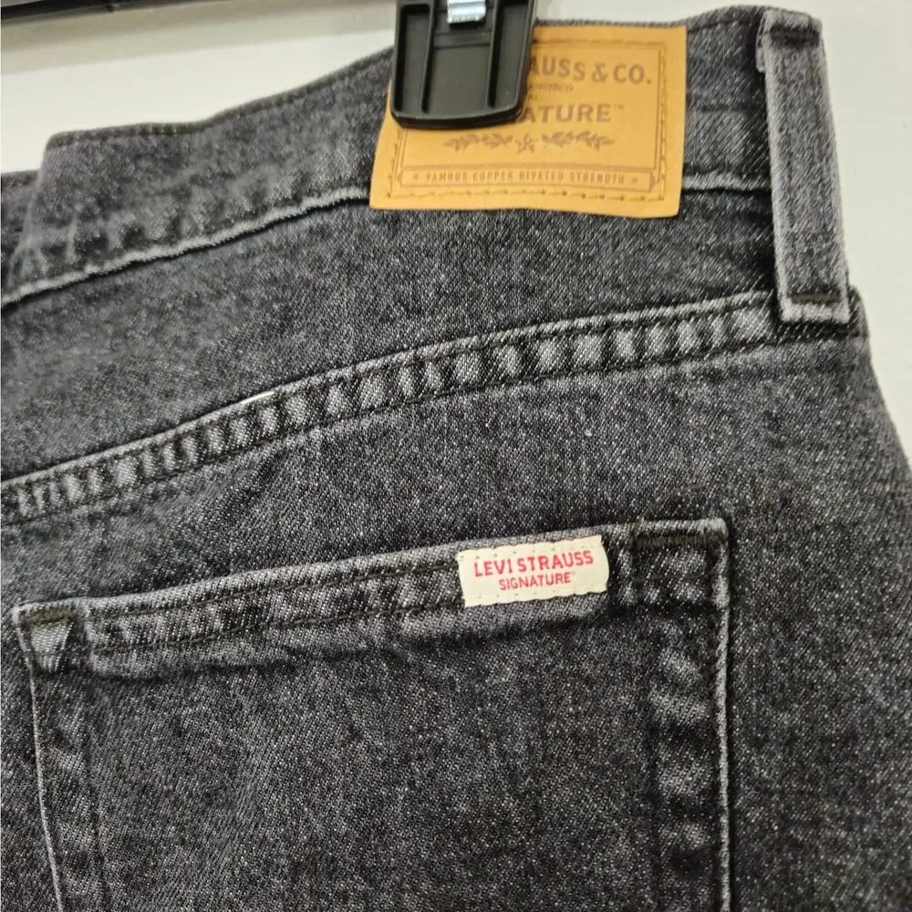 NWT Levi Strauss Signature Denim Maxi Skirt Mid Rise Stretch Charcoal Sz 10 - Picture 11 of 12